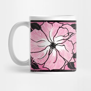 June: Pink, Black, & White Flower Design 1918, Julie de Graag Mug